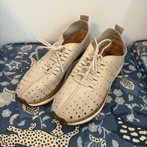 OTBT Alstead sneakers perforated vegan suede upper cork-accented sole 7.5